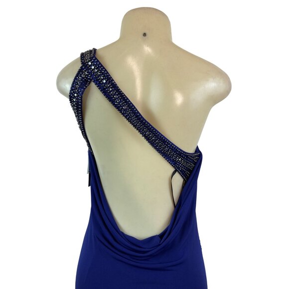 Laundry Women’s Royal Blue Gown With Beaded Asymmetrical Torso Size 10 - New - Picture 5 of 11